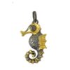 Seahorse Pendant with White Quartz and Tsavorite Natural Gemstones with 18k Gold and Rhodium Plating