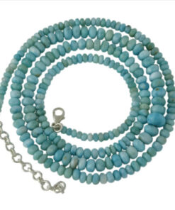 Larimar beads necklace 18" with extension.