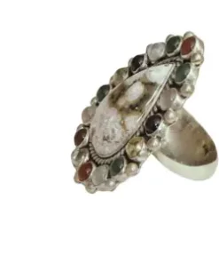 Ocean Jasper with multi-stones like Carnailian, Rose Quartz, Green Agate, Citrine and Moon Stone in Size: 8.